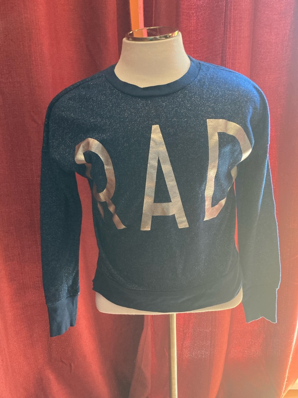 L.O.L. Vintage Navy and Silver Lurex Knit Top